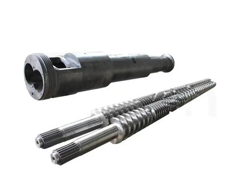 Qualidade  38CrMoALA Conical Twin Double Screw And Barrel For PP PVC ABS Extruder Screw fábrica