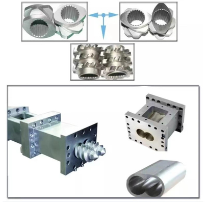 elemento gêmeo do parafuso da extrusora dobro do cone de 65mm para a máquina da extrusora do PVC
