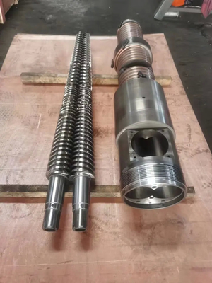 65/132 de tambor gêmeo cônico do parafuso para a tubulação do perfil WPC Spc da tubulação do PVC
