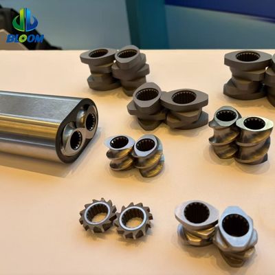 Peças de extrusão Parafuso Barril e revestimento de segmento para mistura, composição e granulação de resinas plásticas com retardador de chama sem halogênio