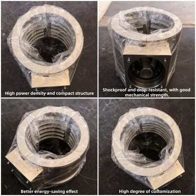 Aquecedor de cintura de alumínio fundido com alta eficiência térmica, distribuição uniforme de calor e construção durável para máquinas de plástico