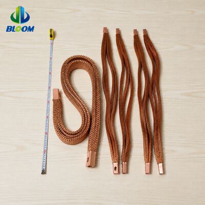 Conector flexível trançado de cobre puro com superfície revestida de níquel e isolamento personalizado para distribuição de energia