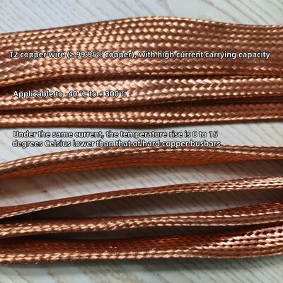 Conector flexível trenzado de cobre de alta pureza com tratamento de superfície personalizável para resistência a vibrações na distribuição de energia