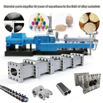 Elements de parafusos de extrusão de parafusos duplos resistentes ao desgaste e à corrosão com usinagem CNC de precisão e dureza HRC 58-62