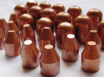 Pontas de elétrodo chanfradas lisas redondas da soldadura do ponto do tampão que soldam materiais de consumo Cucrzr e costume