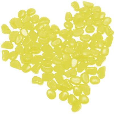 Superfície luminosa de quartzo dos seixos do jardim do aquário decorativo amarelo
